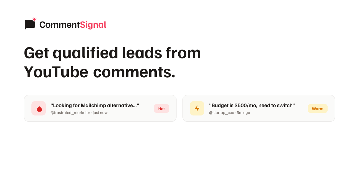 CommentSignal | AI Lead Generation for YouTube